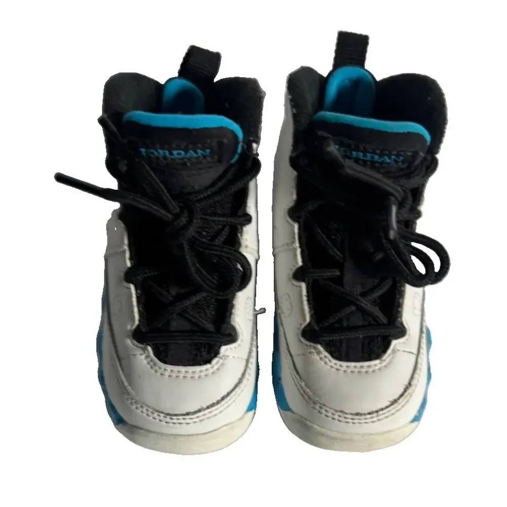 Nike Air Jordan 9 Retro TD Toddler Size 5C White Black Blue 401812-101